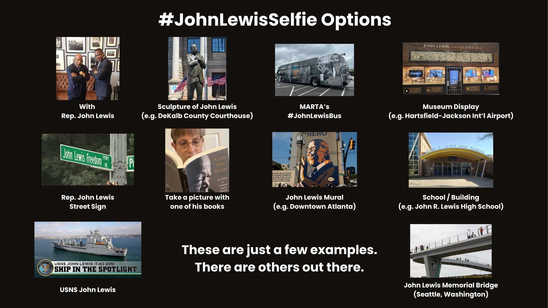 #JohnLewisSelfie Options